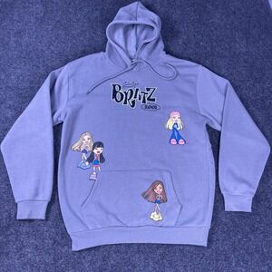 Bratz Hoodie Womens Medium Gray Y2K Graphic Pullover MGA Dolls 2001